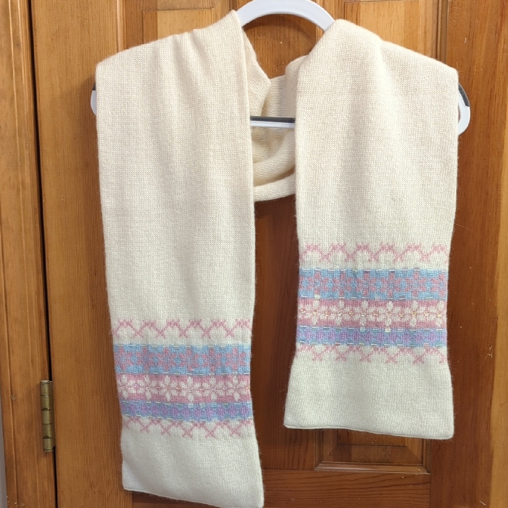 Cream Wool-blend Scarf
